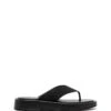 Veda Thong Sandal Black Suede -THERAPY SHOES VEDA BLACK SIDE