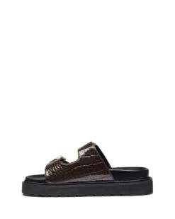 Venom Chocolate Patent Croc 11 Venom Chocolate Patent Croc -THERAPY SHOES VENOM CHOCOLATEPATENTCROCPU SIDE2 INTERIOR