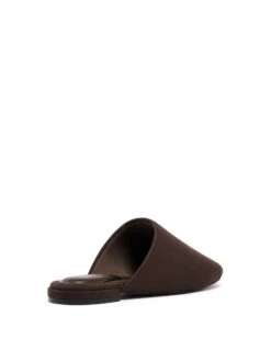 Weston Slide Mule Chocolate Suede 8 Weston Slide Mule Chocolate Suede -THERAPY SHOES WESTON CHOCOLATEMICROSUEDE BACKANGLE