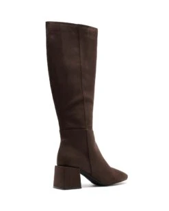 Wolf Tall Boot Chocolate Suede 8 Wolf Tall Boot Chocolate Suede -THERAPY SHOES WOLF CHOCOLATE BACKANGLE
