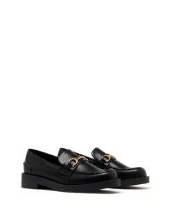 Wonder Loafer Black -THERAPY SHOES WONDER BLACK SMOOTH PU TOE ANGLE