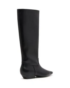 Xavier Tall Boot Black -THERAPY SHOES XAVIER BLACK SMOOTH PU BACK ANGLE