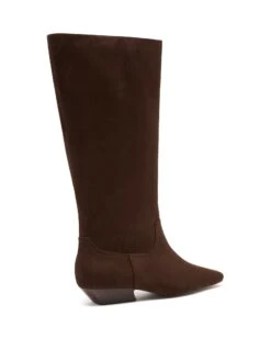 Xavier Tall Boot Chocolate Suede -THERAPY SHOES XAVIER CHOCOLATEFAUXSUEDE BACKANGLE