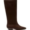 Xavier Tall Boot Chocolate Suede 2 Xavier Tall Boot Chocolate Suede -THERAPY SHOES XAVIER CHOCOLATEFAUXSUEDE SIDE