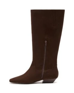 Xavier Tall Boot Chocolate Suede -THERAPY SHOES XAVIER CHOCOLATEFAUXSUEDE SIDE2 INTERIOR