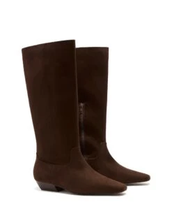 Xavier Tall Boot Chocolate Suede -THERAPY SHOES XAVIER CHOCOLATEFAUXSUEDE TOEANGLE