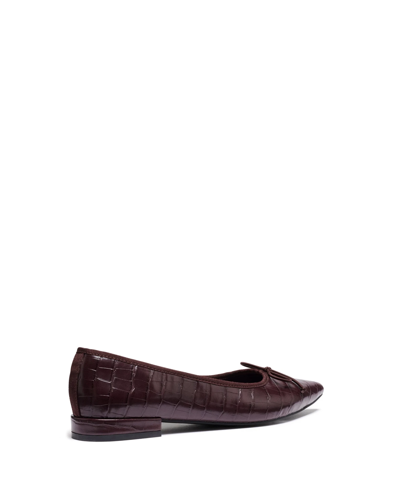 Yazmina Pointed Flat Bordeaux Croc 5 Yazmina Pointed Flat Bordeaux Croc - Image 3