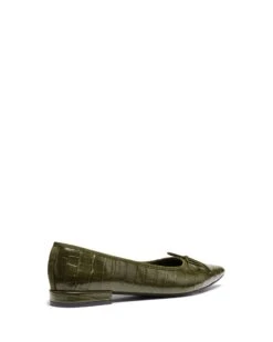 Yazmina Pointed Flat Khaki Croc 10 Yazmina Pointed Flat Khaki Croc -THERAPY SHOES YAZMINA KHAKICROCPU BACKANGLE
